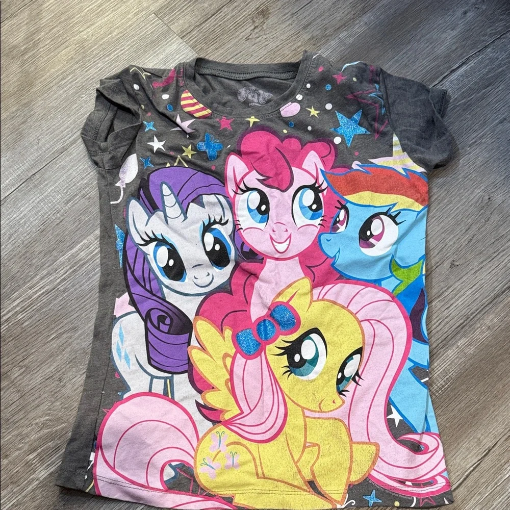 My Little Pony Short Sleeve Tee - Gray with Pink and Yellow - Picture 1 of 4